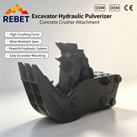 Broyeur hydraulique de béton REBET 5-35 tonnes en acier allié durable, haute performance, faible entretien, accessoire de démolition