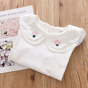 Camisas para Niñas, Blusas Blancas Escolares de Manga Larga con Encaje, Camisa Infantil, <span class=keywords><strong>Ropa</strong></span> Casual para Bebés, Niños Pequeños y Adolescentes - Product Image 4