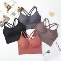 Soutien-gorge de sport grande taille pour femme, maintien élevé, 100 % nylon côtelé, conception monobloc, bretelles réglables, confortable, fin, antichoc