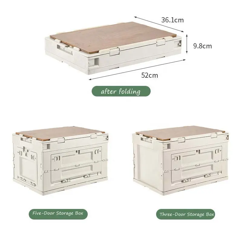 Caja plegable de plástico multifuncional para el hogar, contenedor de almacenamiento portátil para Camping, cocina, 3 o 5 puertas