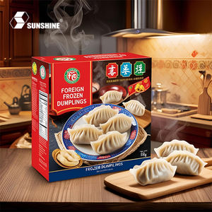 Boîte alimentaire pliable personnalisée en matériaux recyclés pour plats asiatiques surgelés à emporter, soupes végétariennes vapeur, raviolis, sushi, avec pelliculage mat - Product Image 1