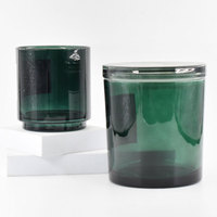 Pot de bougies en verre, grand contenant de luxe transparent, pour bougies, couleur verte, dhl, expédié de la chine