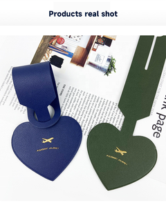 แบบพกพาขนาดเล็กกระเป๋าหนัง PU แท็กสายคล้องคอลูกโซ่บัตรตรวจสอบชื่อบัตรผ่านขึ้นเครื่องกระเป๋าเดินทางแท็ก - Product Image 4