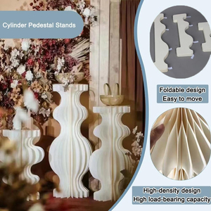 Soporte <span class=keywords><strong>de</strong></span> exhibición <span class=keywords><strong>de</strong></span> columnas para centros <span class=keywords><strong>de</strong></span> mesa, cilindro plegable <span class=keywords><strong>de</strong></span> cartón DIY con panel <span class=keywords><strong>de</strong></span> acrílico para telón <span class=keywords><strong>de</strong></span> fondo <span class=keywords><strong>de</strong></span> bodas al aire libre - Product Image 6