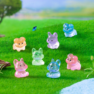 <span class=keywords><strong>Miniature</strong></span> de <span class=keywords><strong>chien</strong></span> en résine luminescente pour micro-paysage, figurine animale en résine qui brille dans le noir pour décoration de jardin, plantes en pot et gâteaux DIY - Product Image 2