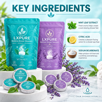 Tablettes de douche aromathérapeutiques bio de luxe Lxpure 30g*7 pour la relaxation à domicile et le spa, GMPC OEM ODM Marque privée