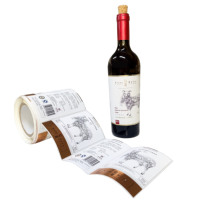Etiquetas Adhesivas de Vinilo Personalizadas para Botellas de Cerveza y Vino, Impresión de Rollos de Etiquetas Holográficas