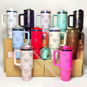 Gobelet isotherme sous vide Kawaii Kt de style américain, grande capacité 40oz, avec paille, pour voiture, portable, pour voyage et extérieur - Product Image 5