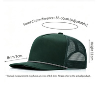 Casquette Trucker en Maille Vierge à Visière Plate avec Cordon, Réglable, en Coton, Broderie Personnalisée, Casquettes Trucker Imprimées