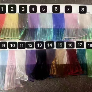 Erkoumi Mais Novo Plissado Chiffon Guarnição Halloween Organza Iridescente Jellyfish <span class=keywords><strong>Ribbon</strong></span> Lace Tecido Guarnição para Cosplay Chapéu Saia Traje - Product Image 4