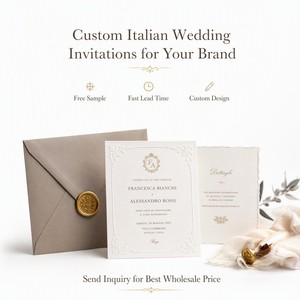Biglietti d'invito di lusso per matrimonio in cotone 600gsm con stampa digitale offset 3D a rilievo, stile barocco scolpito, per planner - Product Image 5