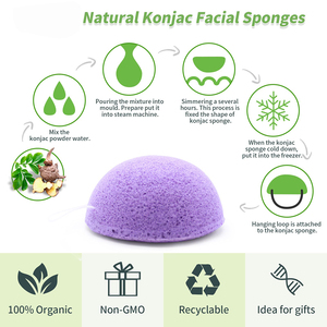 Esponjas Faciales de Konjac 100% Naturales y Orgánicas, Empaque Personalizado Aceptable, Esponja de Konjac Suave para Lavar la Cara y el Cuerpo - Product Image 2