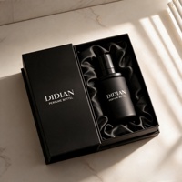 Emballage cosmétique personnalisé, flacon de parfum vide noir de 50 ml et 100 ml, bouchon magnétique noir cylindrique pour fabricant de parfums