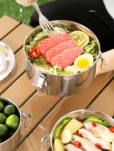 Contenedor Redondo de Acero Inoxidable Syh681 al por Mayor para Lonchera, Apilable, para Almacenamiento de Alimentos para Adultos - Product Image 2