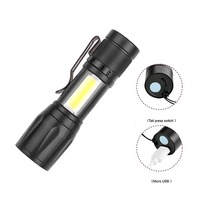 Haute puissance Camping tactique utilisation d'urgence en aluminium torche Zoomable Rechargeable COB LED Mini lampe de poche