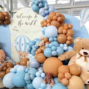 Juego de guirnaldas de globos con decoración de globos azules y blancos para Baby Shower cumpleaños género revelar cumpleaños boda decoración