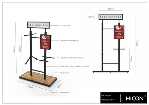 Espositore in Legno Personalizzato per Abbigliamento, Stand Espositivo per T-shirt e Cappelli per Supermercati e Centri Commerciali - Product Image 2