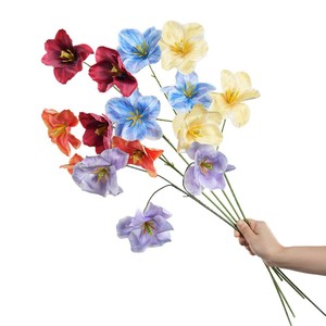 Flores Artificiales de Tulipán Greenway, 3 Cabezas, Pétalos de PVC, Rojo, Amarillo, Azul, Morado, Naranja, Arreglos Florales Decorativos para Bodas - Product Image 5