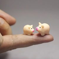Figur hewan, Model keluarga babi Super Mini, dekorasi rumah boneka & terarium DIY, lanskap mikro/miniatur taman peri
