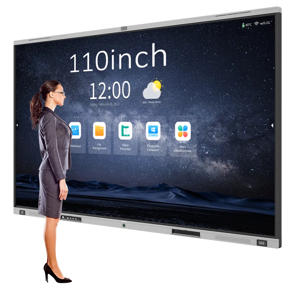 86/98inch clever touch interactive panel high tech interactive whiteboard 105 inch advertising board