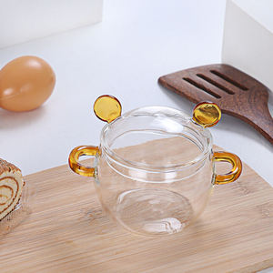 <span class=keywords><strong>Ramequin</strong></span> en verre borosilicate résistant <span class=keywords><strong>à</strong></span> la chaleur en forme d'ours mignon avec poignées pour la nourriture pour bébé - Product Image 2