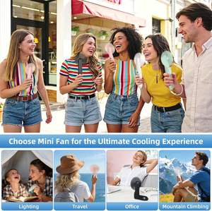 Ventilador de Mano Recargable, Portátil, Pequeño, de Bolsillo, con Banco de Energía de 1200 mAh; Esenciales Ligeros para Viajes para Mujeres y Niñas - Product Image 4