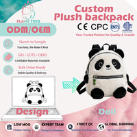 Sac à dos en peluche personnalisé fonctionnel, couleurs vives, coton PVC, pour les produits de parcs à thème, design professionnel