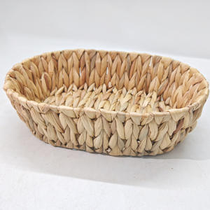 Panier de rangement rond en paille tressée fait à la main, 33x23x9cm, pour organiser les jouets, panier pour articles divers - Product Image 3