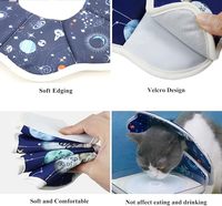 Collar Isabelino Ajustable de Esponja Suave con Diseño de Estrellas Azules para Gatos y Perros, Cómodo Collar Protector de Cuello para Mascotas en Recuperación