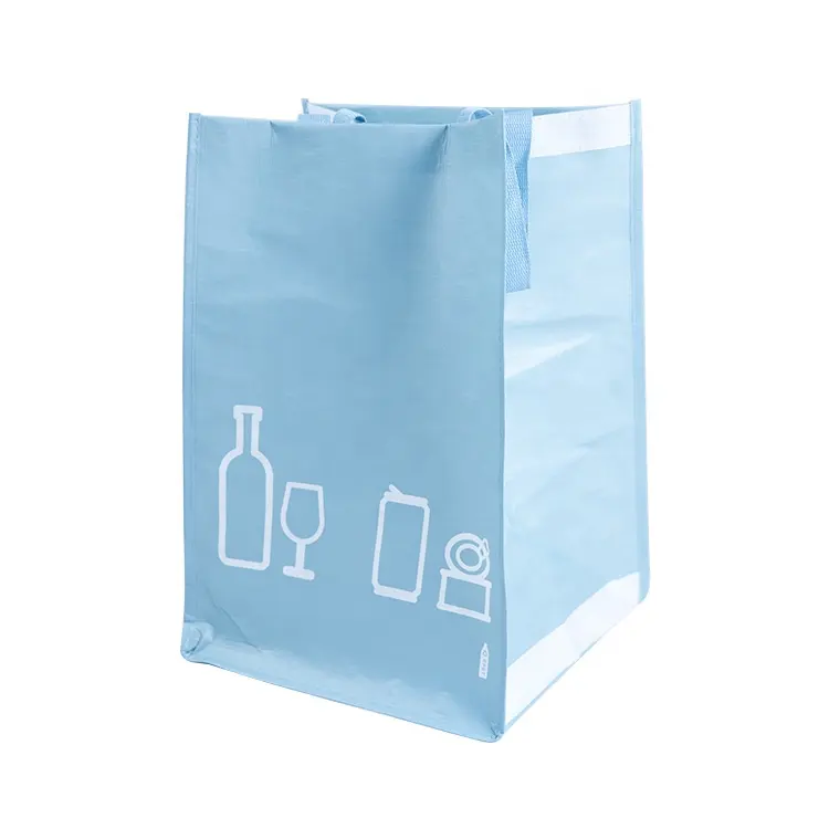 Promoción de alta calidad personalizado impreso Simple moda gran bolsa separada cubo de basura reciclado ecológico Rpet bolsa de basura