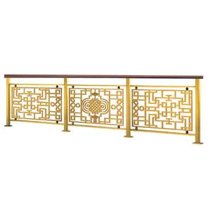 Interior Luxury Design Decorative Heavy Duty Gold Profile Brass Stair Handrail Accessories Hardware