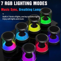Lampe d'ambiance LED RGB portable TWS avec haut-parleur sans fil mini subwoofer pour musique, recharge USB, veilleuse fantaisie pour les fêtes
