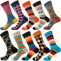 XIANGHUI Lot de 10 paires de chaussettes amusantes en coton jacquard à pois, motif hamburger et frites, pour femme