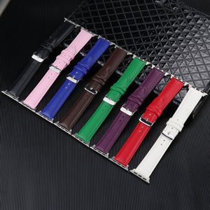 <span class=keywords><strong>Bracelet</strong></span> de montre en cuir véritable pour <span class=keywords><strong>Apple</strong></span> <span class=keywords><strong>Watch</strong></span> 38 40 41mm Silver Connector Watch7 6 5 4 3 2 1 42 44 45mm Hommes Femmes Bands - Product Image 1