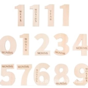 In-stock wooden <b>milestone</b> digital monthly <b>cards</b> for baby's growth, photo props, and birthday decorations. - Product Image 5