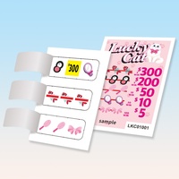 Boletos de Juego Personalizados con Diseño de Gato Adorable, Troquelados, con 3 Ventanas y Tirador Instantáneo, Impresión Digital a Todo Color en Cartón con Diseño Gratuito