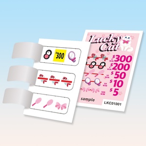 Billets de jeu personnalisés à motif chat, découpés à la forme, avec 3 fenêtres, languette à tirer instantanée, conception gratuite et impression numérique couleur intégrale - Product Image 1