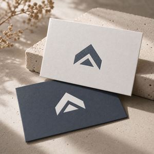Tarjetas de Visita Personalizadas con Grabado en Relieve, Papel Texturizado Grueso, Logotipo Impreso en Letterpress, Tarjetas de Lujo en Azul Marino y Blanco para la Marca Corporativa - Product Image 1