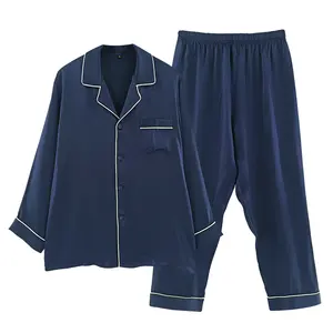 Wholesale Sleepwear Sets 100% Luxe Silk Pajamas For Mens Stain Eco-Frendly Quality Silk Pajama Set Men