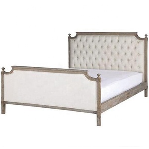 High Quality Furniture Bedroom Sets <strong>Vintage</strong> French king <strong>Bed</strong> Wood Oak Tufted Sleigh <strong>Bed</strong> <strong>Frame</strong> - Product Image 2