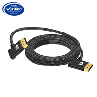 Câble audio et vidéo DP en fibre optique de qualité supérieure, angle de 90 degrés, 16K 8K, 80 Gbps, DP 2.1 vers DP pour moniteur, ordinateur portable