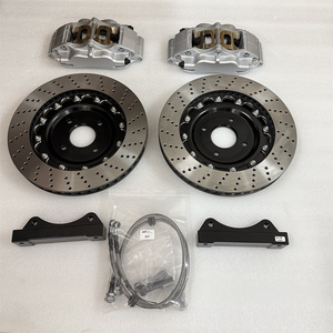 Jekit Étrier de frein argenté 4 pistons avec disque perforé 330*28mm pour 7 - Product Image 2