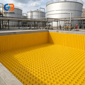 แผ่นป้องกันคอนกรีต HDPE แบบมีปุ่มยึด ทนทานต่อรังสียูวี สำหรับถังเก็บสารเคมี ป้องกันการกัดกร่อน - Product Image 1