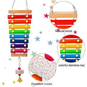 Factory-Spot sostenible ecológico loro gallina juguete pollo Molar piedra espejo xilófono para pájaro perro entrenamiento alivia roer - Product Image 5