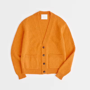 Áo len nam dệt kim mùa xuân kiểu dáng Hàn Quốc, chất liệu len Merino, cổ V, có túi vá, cài khuy, kiểu dáng áo khoác len. - Product Image 5