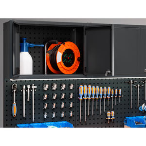 Fami Garage 391 G08 Mobilier d'atelier 2128mm avec 2 armoires, chariot et 12 conteneurs - Product Image 5