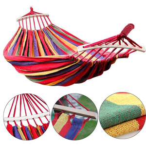 <span class=keywords><strong>Hamaca</strong></span> de Algodón Portátil para Acampar, Resistente, para Colgar en el Jardín con Correas para Árboles, Soporta hasta 660 lb, con Bolsa de Viaje para Exteriores y Patio Trasero - Product Image 6