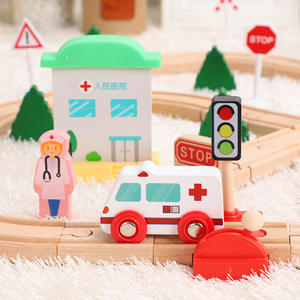 Vía de <span class=keywords><strong>tren</strong></span> de madera ensamblada simple compatible con el <span class=keywords><strong>juguete</strong></span> de <span class=keywords><strong>tren</strong></span> <span class=keywords><strong>Thomas</strong></span> de madera - Product Image 4