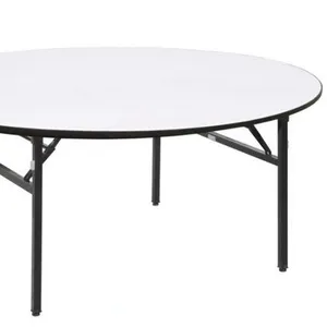 Hot sale 5FT 10 People Round Banquet wood top with frame leg Folding Dining Table For Outdoor Events