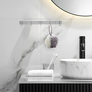 Crochets muraux réglables en acier inoxydable, robustes et étanches, pour serviettes, salle de bain et cuisine, installation par perçage - Product Image 2